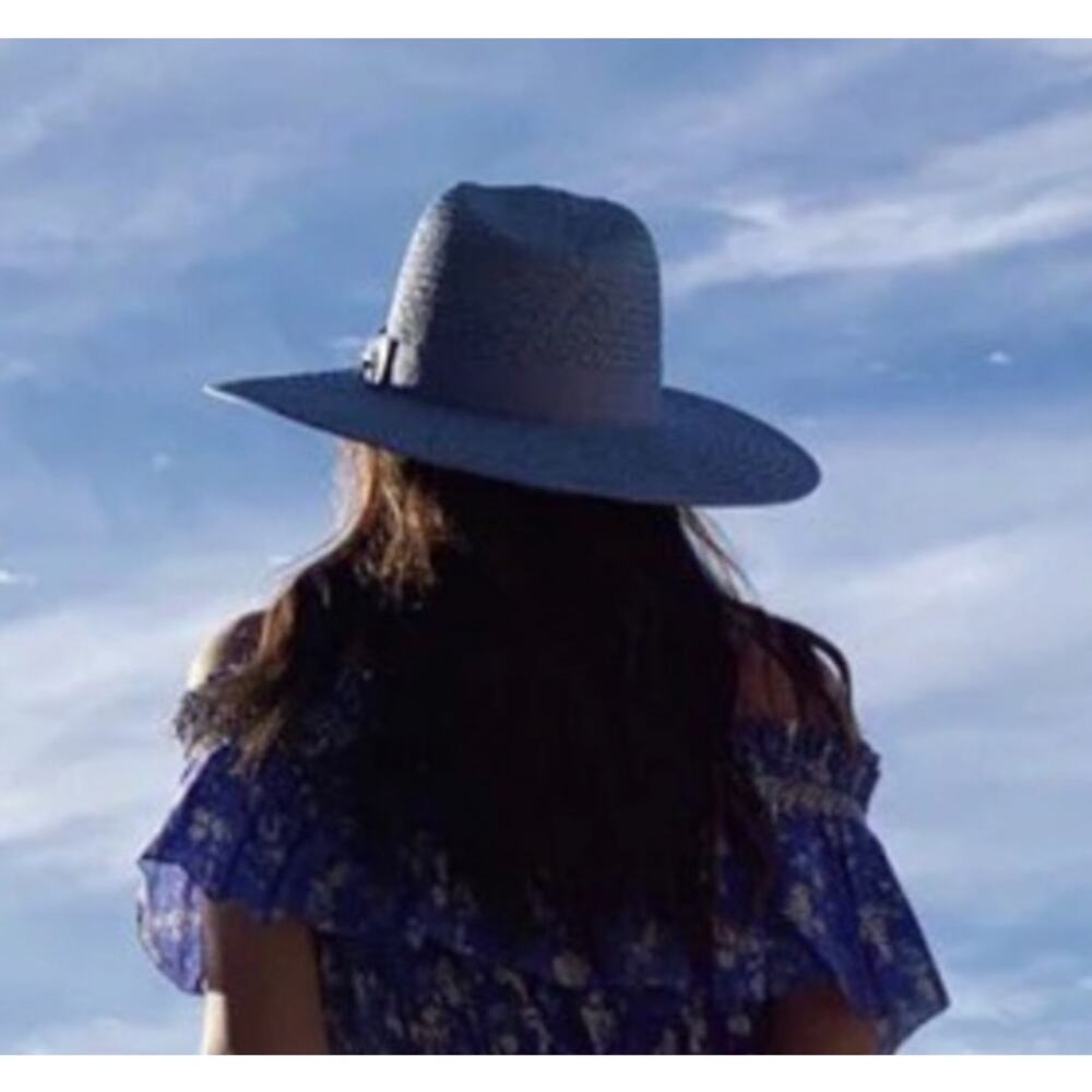 Olive & Pique Purple Emma Straw Woven Hat